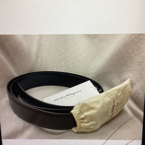 Ferragamo Reversible Adjustable Double-Gancini Leather Belt size 40 Auburn - Picture 3 of 10